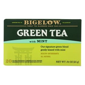 Bigelow Tea Green Tea - With Mint - Case Of 6 - 20 Bag