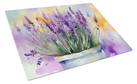 NEW Lavender in Watercolor Glass Cutting Board Decorative Tempered Glass Kitchen Cutting and Serving Board Large Size Chopping Board