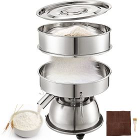 VEVOR Automatic Sieve Shaker Included 12 Mesh + 80 Mesh Flour Sifter Electric Vibrating Sieve Machine 110V 50W Sifter Shaker Machine 1150 r/min f