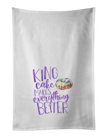 NEW King Cake Makes Mardi Gras Kitchen Towel Set of 2 White Dish Towels Decorative Bathroom Hand towel for Hand, Face, Hair, Yoga, Tea, Dishcloth