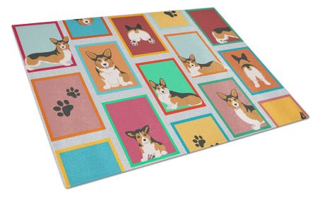 NEW Lots of Sable Pembroke Corgi Glass Cutting Board Decorative Tempered Glass Kitchen Cutting and Serving Board Large Size Chopping Board