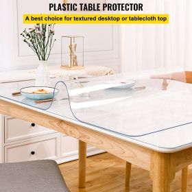 40x72in Clear PVC Table Cover Protector, 1.5mm Thick Rectangular Plastic Desk Pad Mat, Vinyl Table Top Protector for Writing Desk, Dining Table