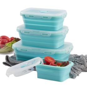 Reusable Pizza Storage Container with  Microwavable Serving Trays - Adjustable Pizza Slice Container to Organize & Save Space - BPA Free, Microwa (Color: Blue, size: 1200ML)